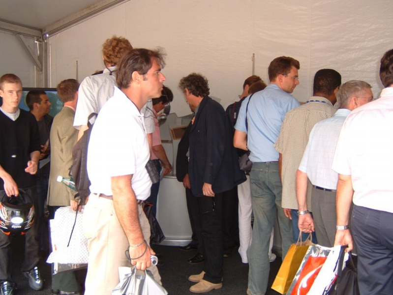 Crowded booth